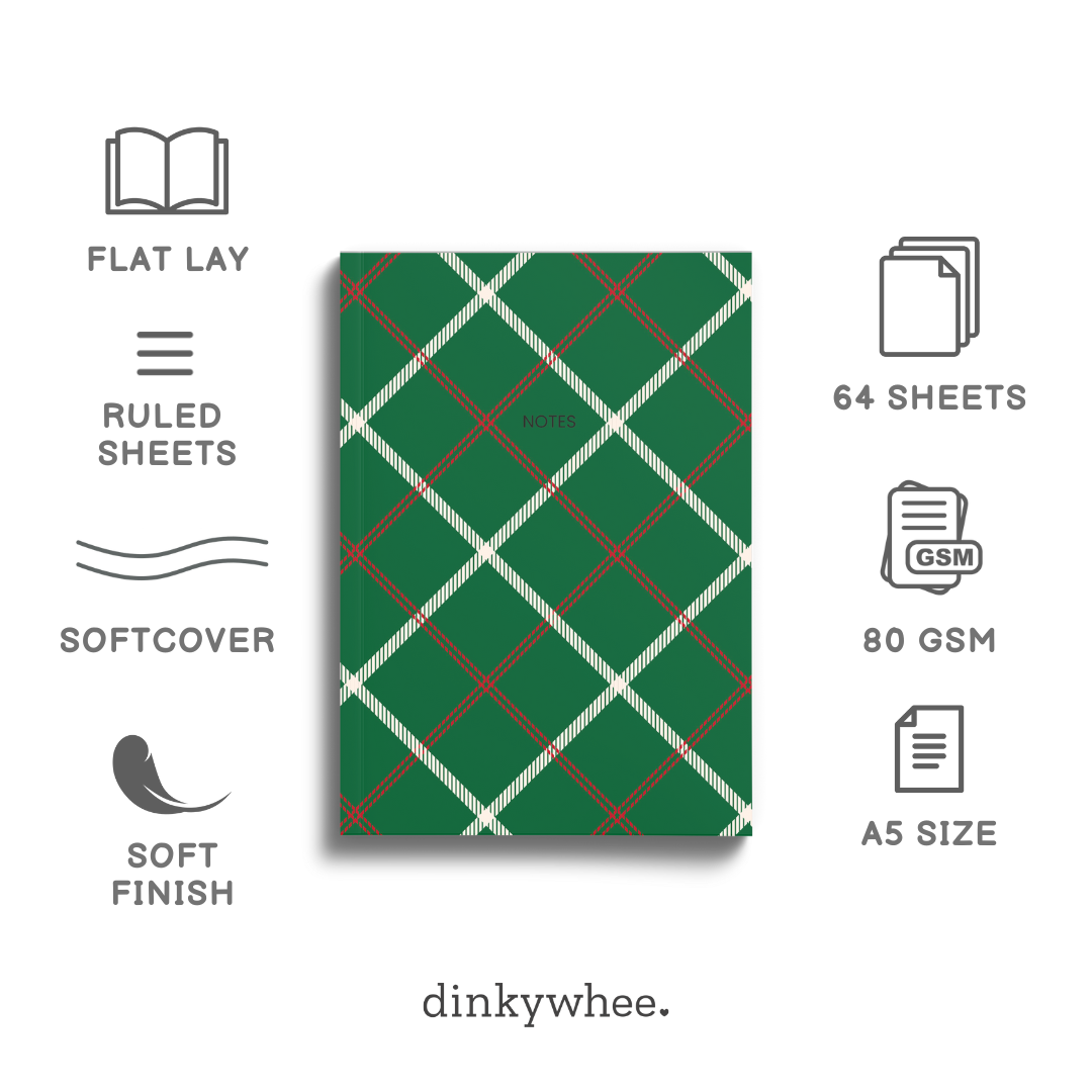 Green Checks - Soft Cover Notebooks