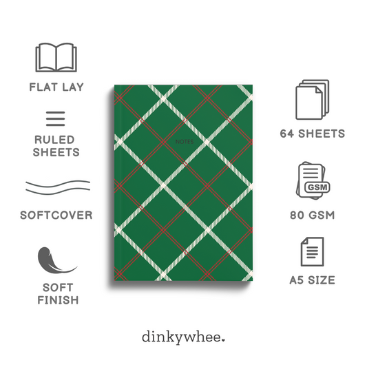 Green Checks - Soft Cover Notebooks