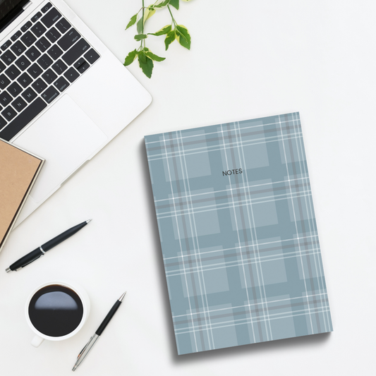 Blue Plaid Checks - Soft Cover Notebooks