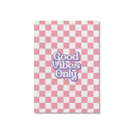 Pink Good Vibes - Retro - Soft Cover Notebooks - dinkywhee