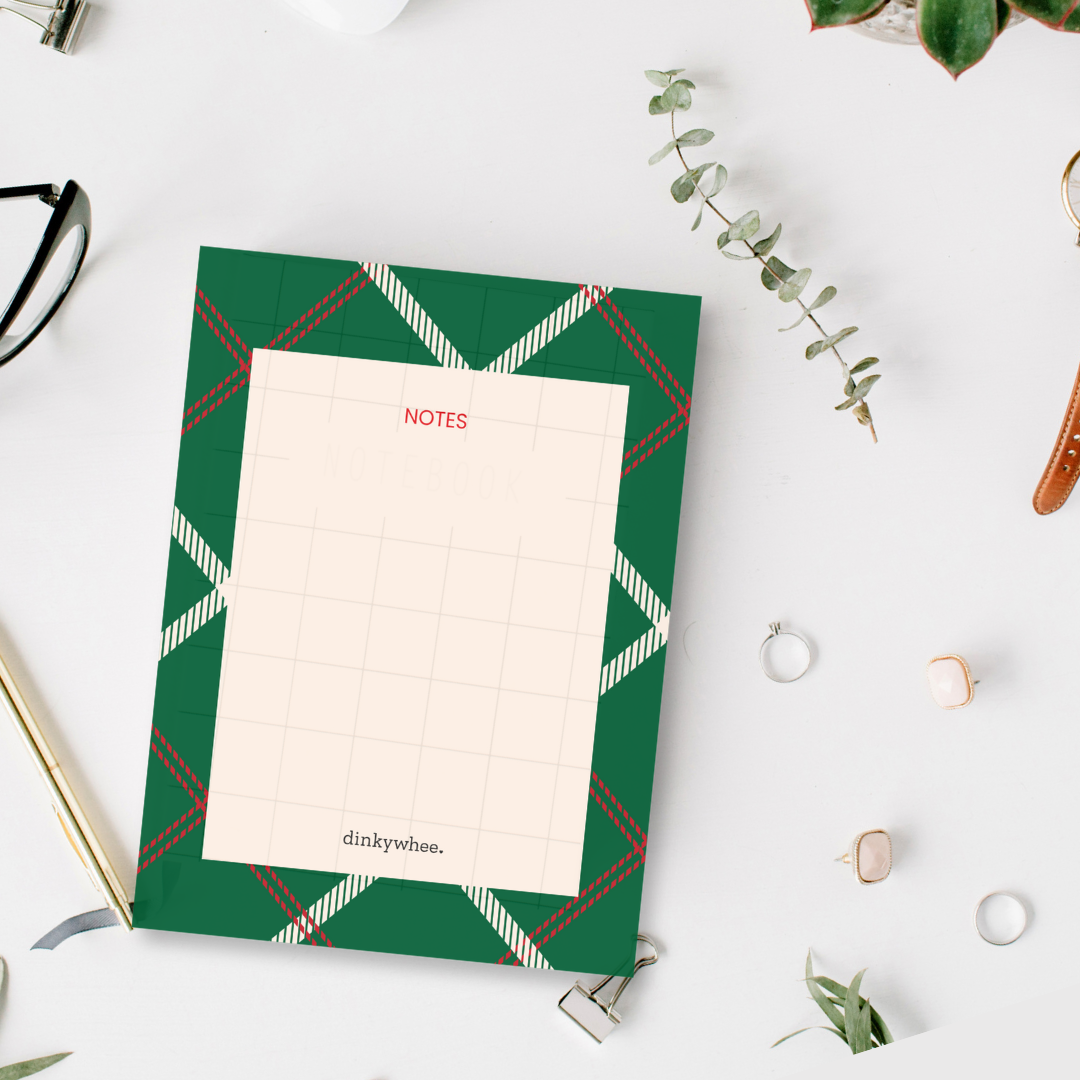 Green Checks - A6 Notepads | Tear-off notepads