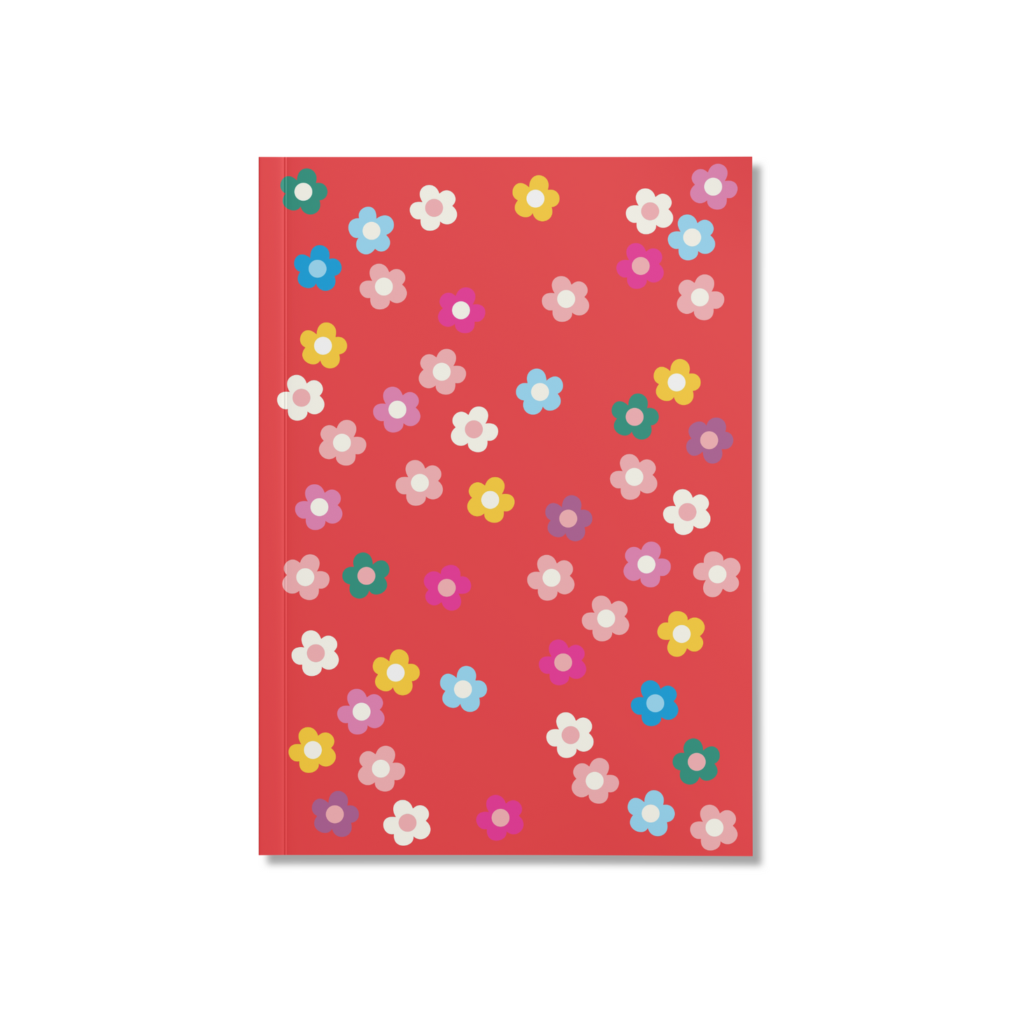 Groovy Florals Red- Retro- Soft Cover Notebooks - dinkywhee
