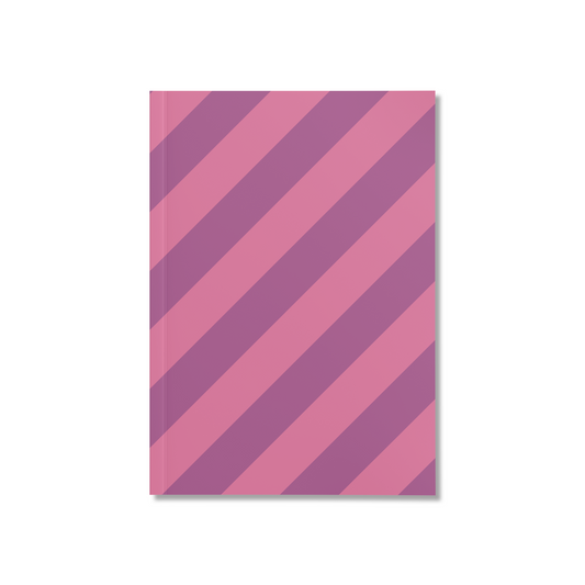 Purple Diagonal stripes - Soft Cover Notebooks - dinkywhee
