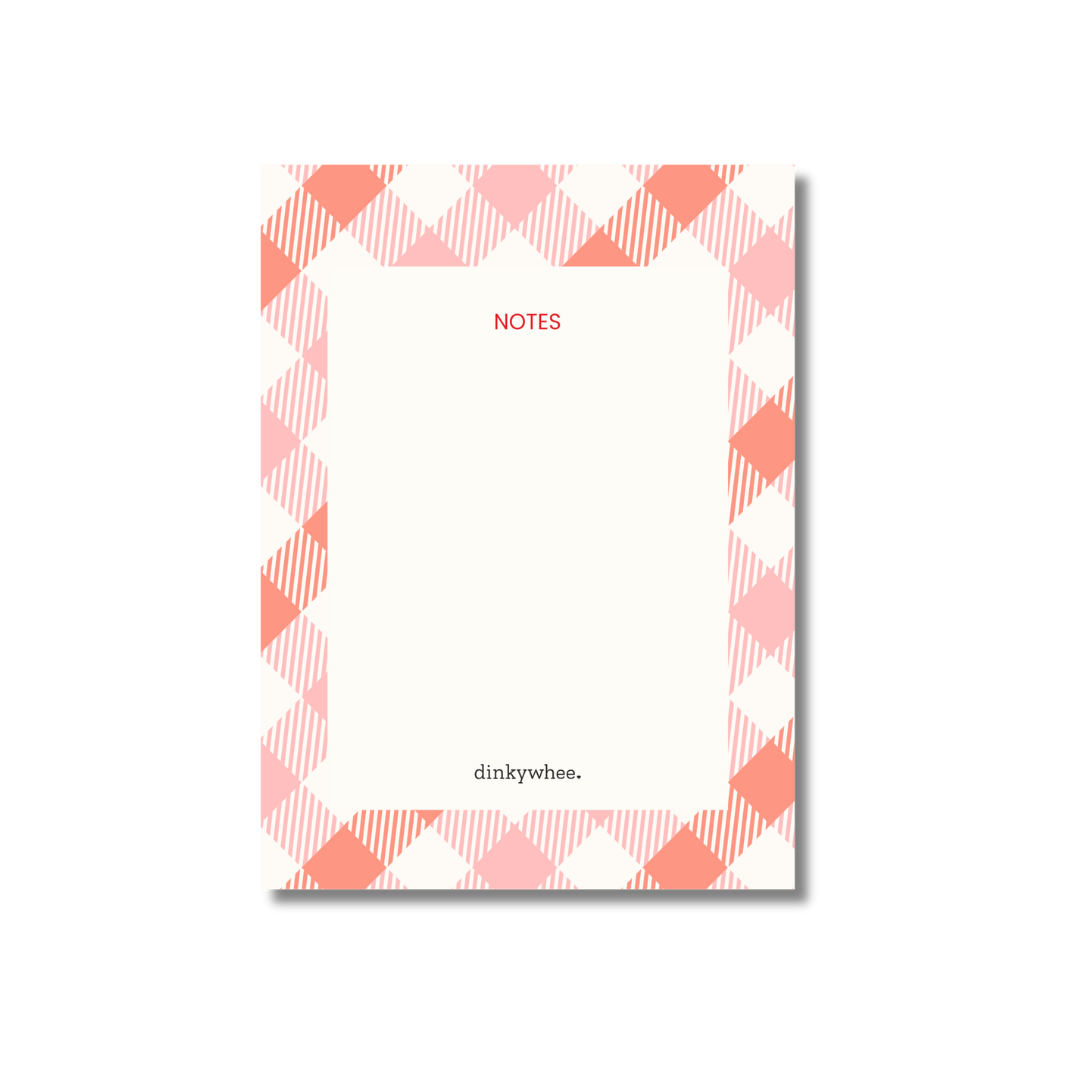 Pink Checks - A6 Notepads | Tear-off notepads