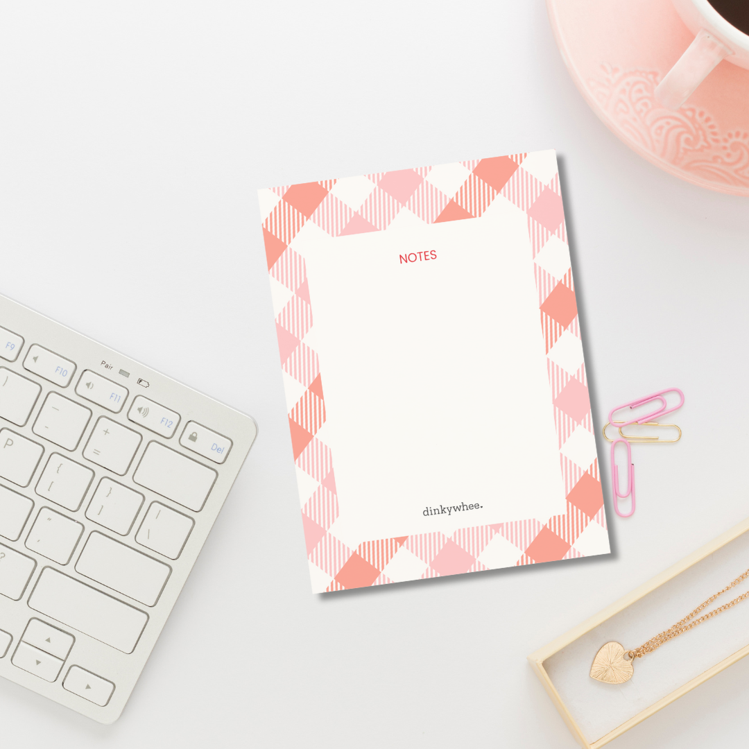 Pink Checks - A6 Notepads | Tear-off notepads