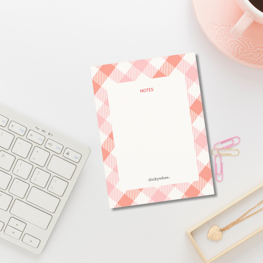 Pink Checks - A6 Notepads | Tear-off notepads