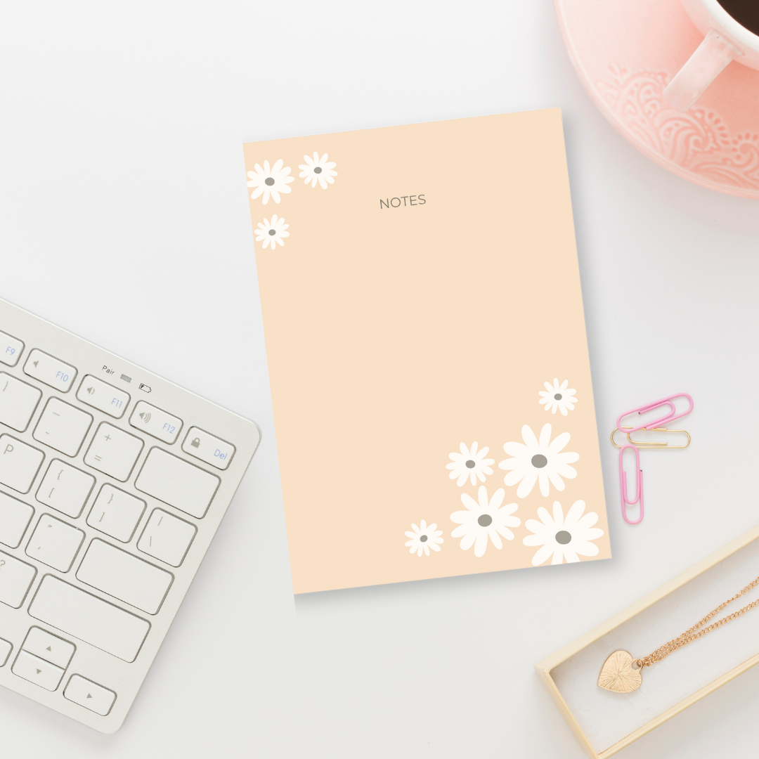 Beige floral  - A6 Notepads | Tear-off notepads