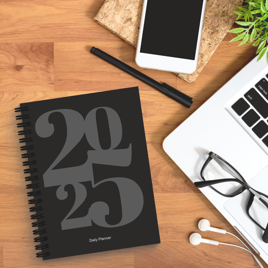 2025 Daily Planner Diary - BLACK