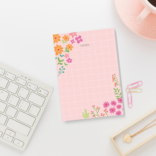 Pink floral  - A6 Notepads | Tear-off notepads