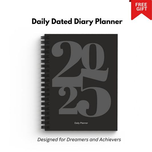 2025 Daily Planner Diary - BLACK