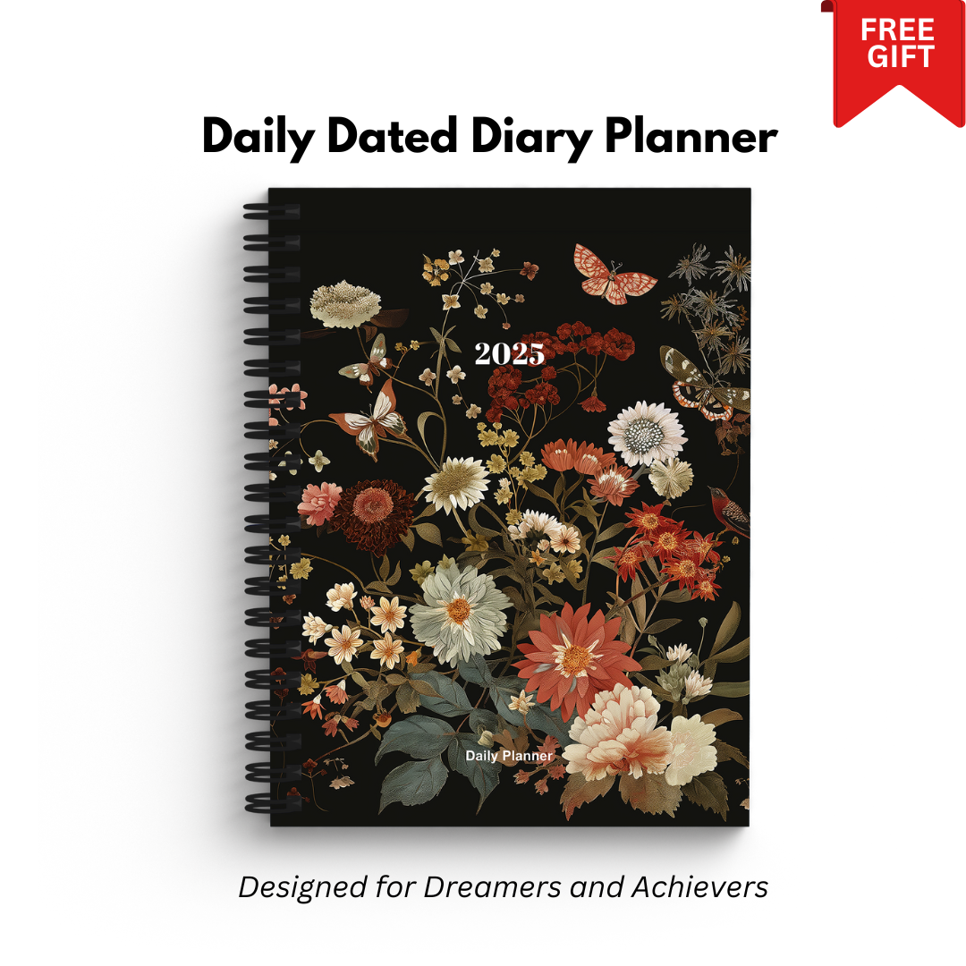 2025 Daily Planner Diary - BLACK