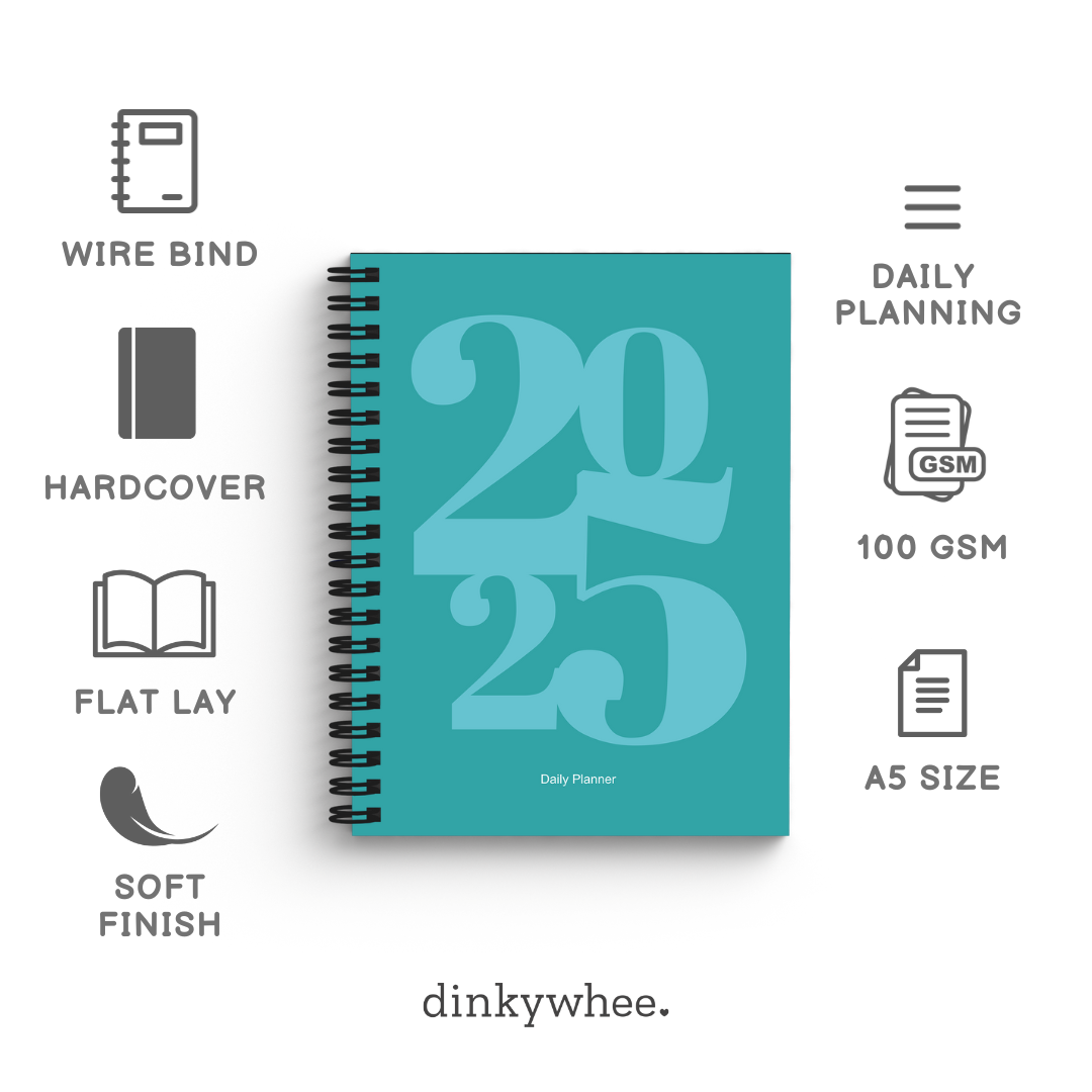 2025 Daily Planner Diary - TEAL