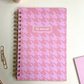 Peach Houndstooth set | Hardcover notebook & Notepad set