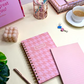 Peach Houndstooth set | Hardcover notebook & Notepad set
