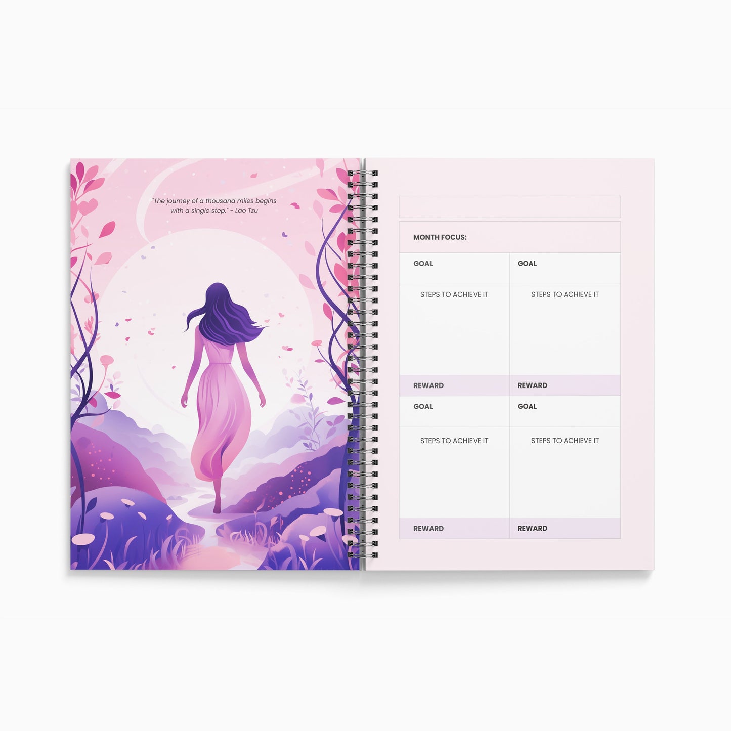 Her Verse - Pink Bloom, Undated Monthly Planner