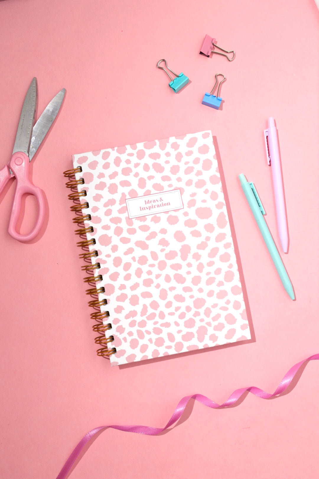 dinkywhee Pink Dalmatian - A5 Hardcover Wiro Notebook