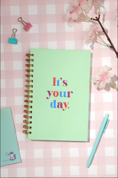 dinkywhee It's Your Day - Hardcover Wiro Notebook