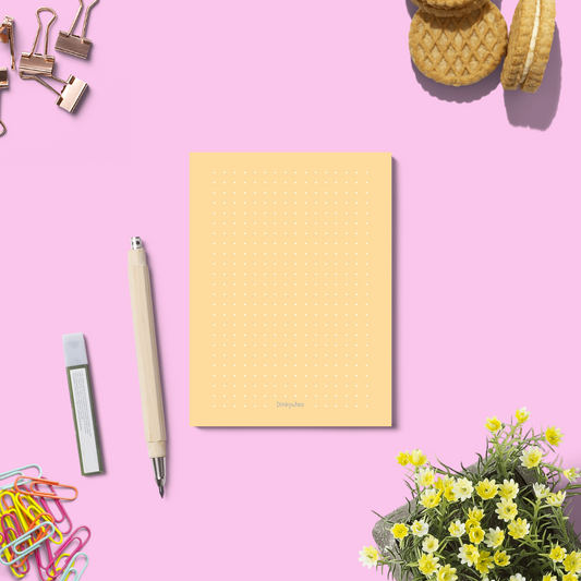 dinkywhee Little Buddy - Dot grid Yellow mellow - A6 Notepads | Tear-off notepads
