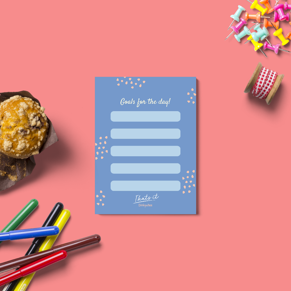 dinkywhee Goals of the day Little Buddy - A6 Notepads