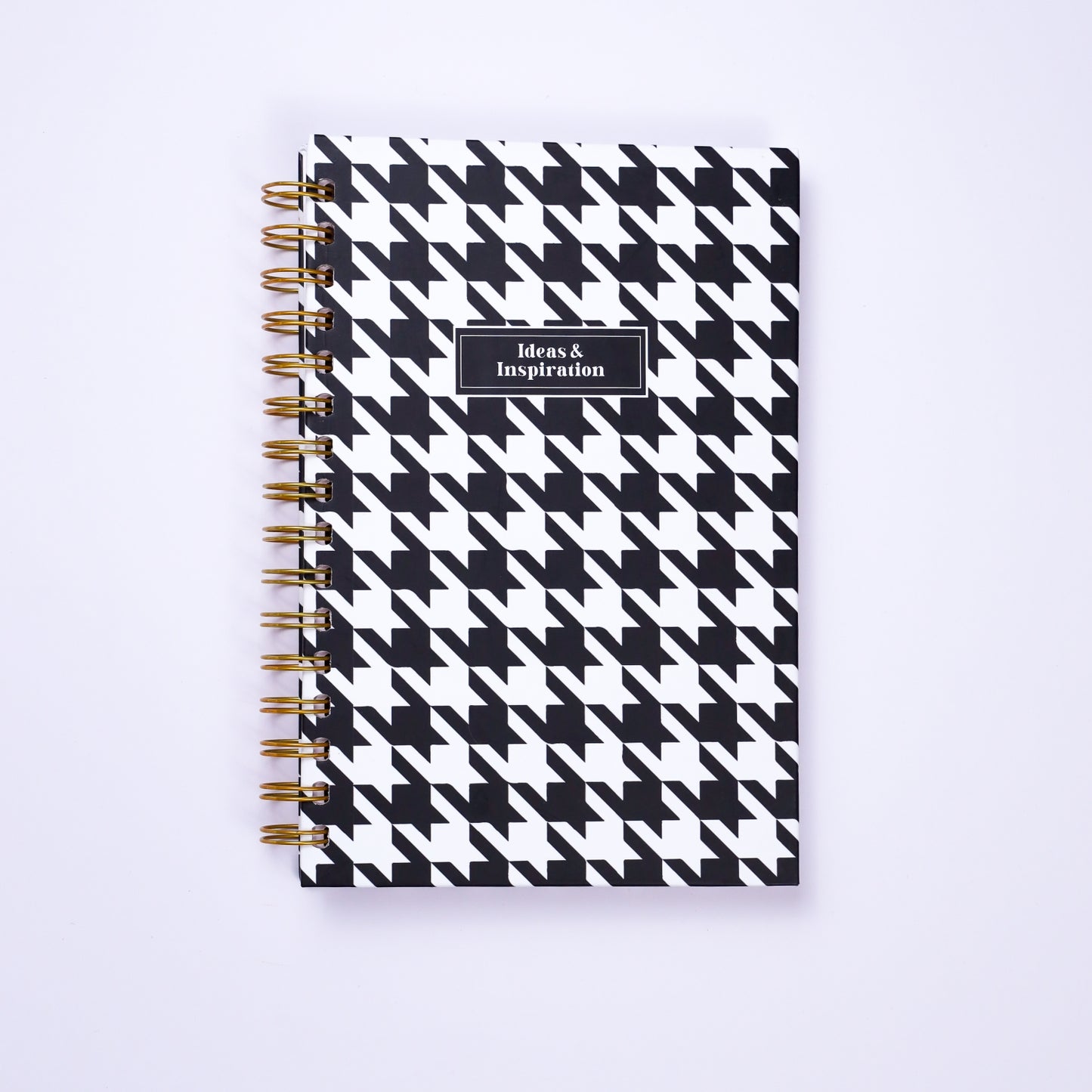 dinkywhee Black and White houndstooth - A5 Hardcover Wiro Notebook
