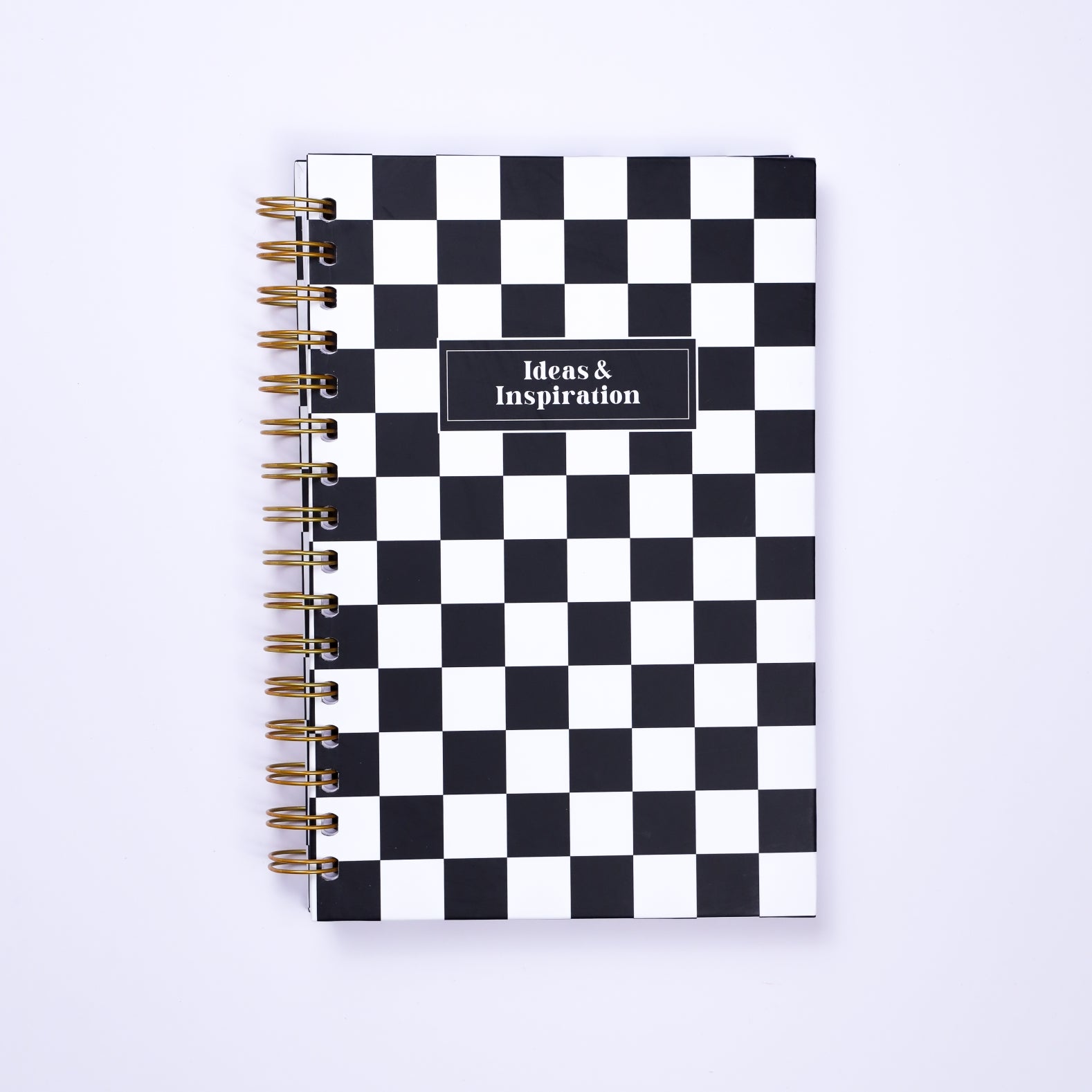 dinkywhee Black and White Checkerboard - A5 Hardcover Wiro Notebook