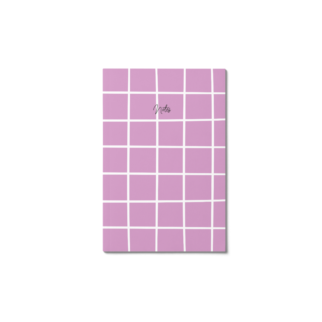 dinkywhee Purple Pin Checks - A5 Soft Cover Notebooks