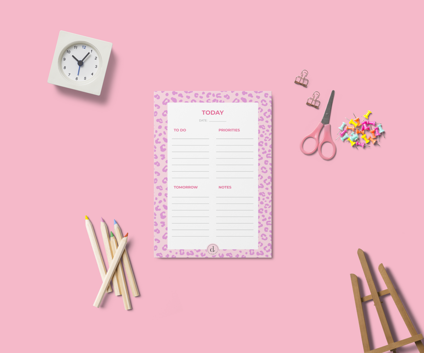 dinkywhee Pink animal print Good Vibes - Planner Notepads - A5 size | Tear-off notepads
